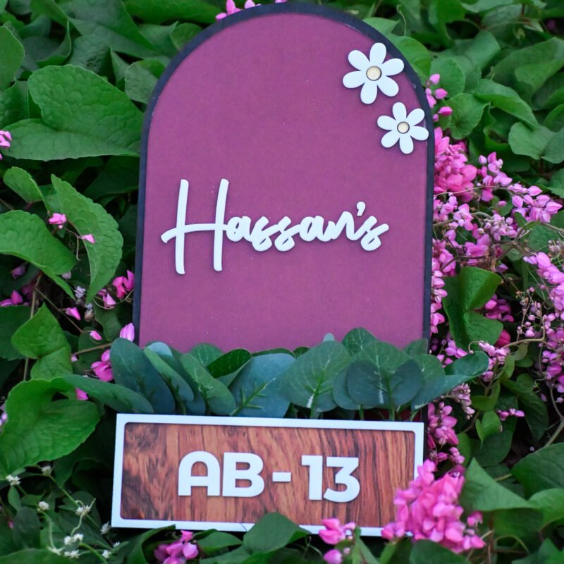 House Name Planter Lavender & Maroon And Aqua Green