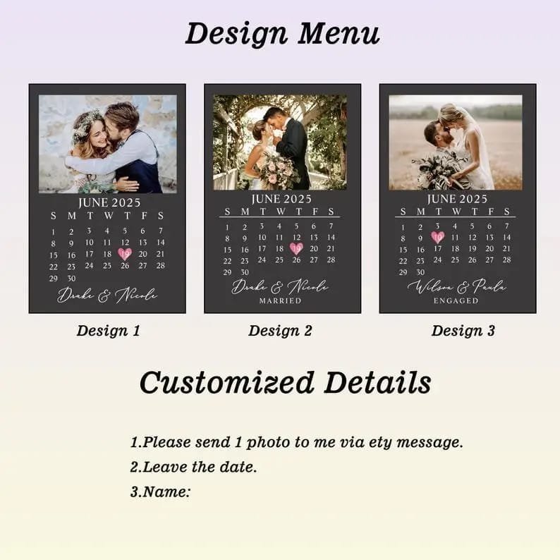 Personalised Married Calendar Date - Image 4