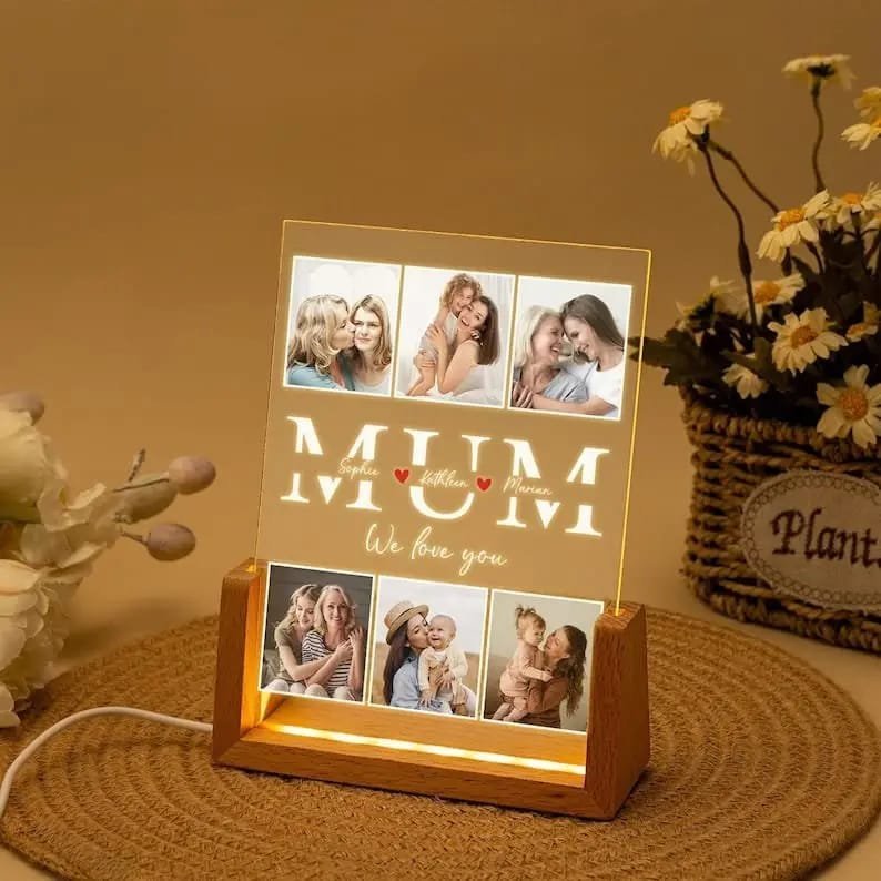 Personalized Photo Night Light, Mother Gifts