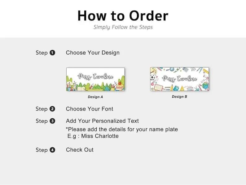 Personalized Name Desk Plate for Teacher - Image 4